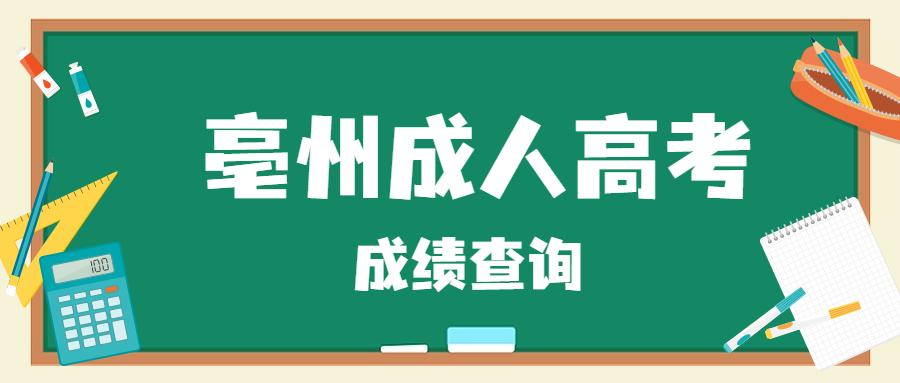 亳州谯城区成人高考成绩查询