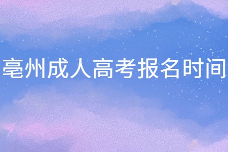 亳州成人高考报名时间