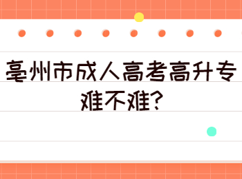 亳州市成人高考高升专难不难