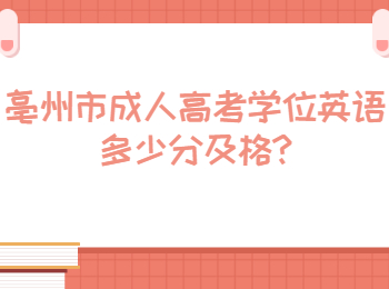 亳州市成人高考学位英语多少分及格