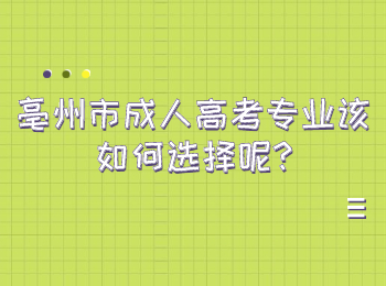 亳州市成人高考专业该如何选择呢