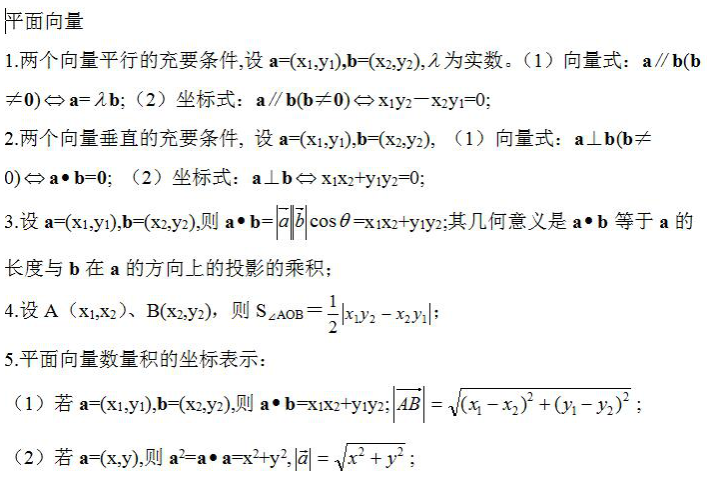 亳州成人高考高起点《数学》考点笔记（3）
