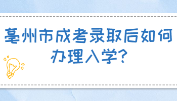 亳州市成考录取后如何办理入学